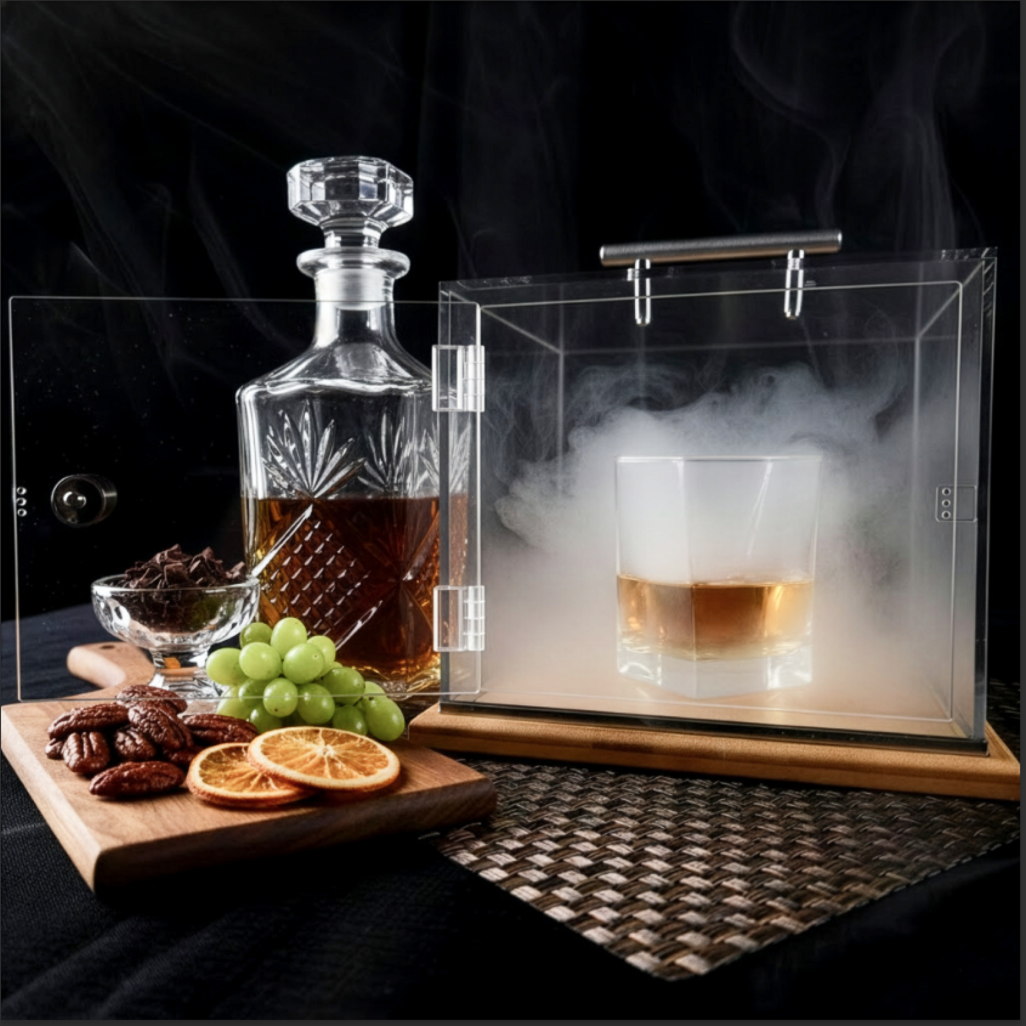 SIGVAL The Smoking Cube&trade; Cocktail Smoker and Magnetically Sealed Display
