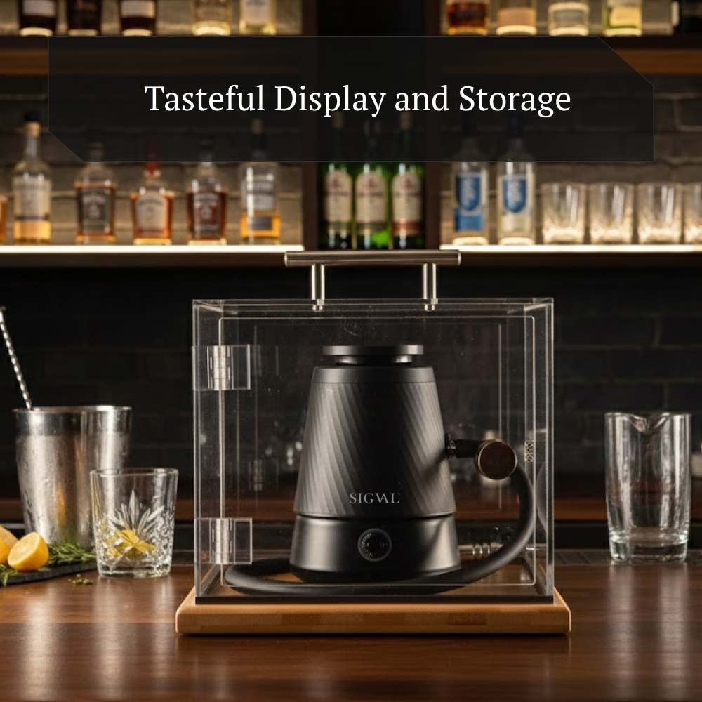 SIGVAL The Smoking Cube&trade; Cocktail Smoker and Magnetically Sealed Display