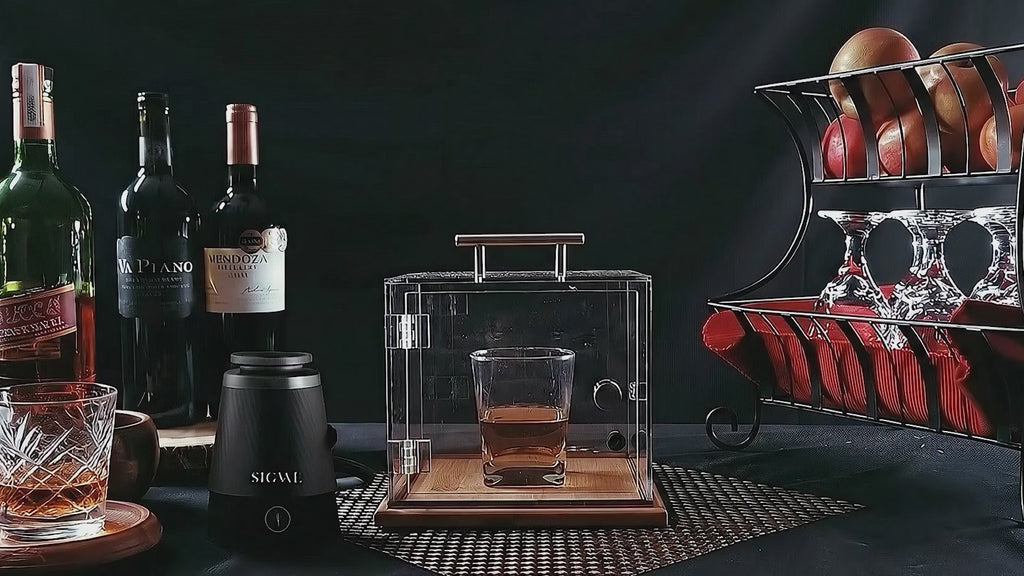 SIGVAL The Smoking Cube&trade; Cocktail Smoker and Magnetically Sealed Display